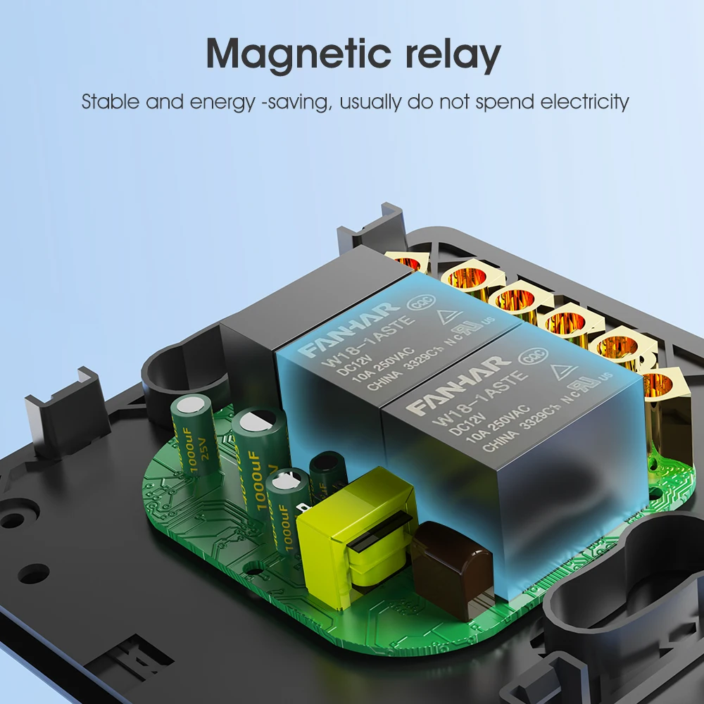Tuya Zigbee No Neutral Wire Smart Light Touch Switch EU Wall Magnetic Relay 110-240v Voice App No Capacitor Required