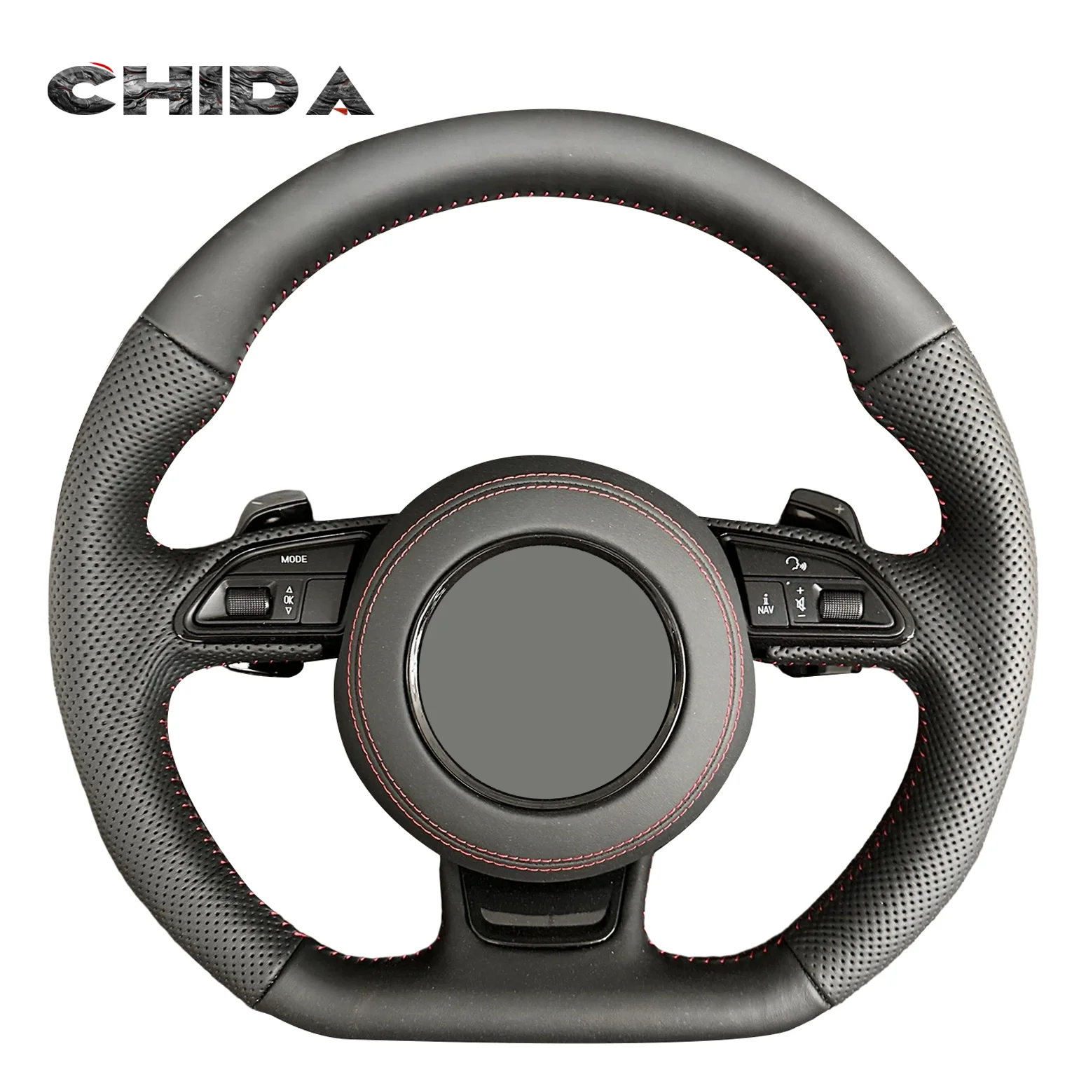 Full leather hand-stitched steering wheel for  A6 A6L A4 A4L Q5 A3 Q3 Q7 B7 A8 R8 TT RS3 RS4 RS5 S3 S4 S5