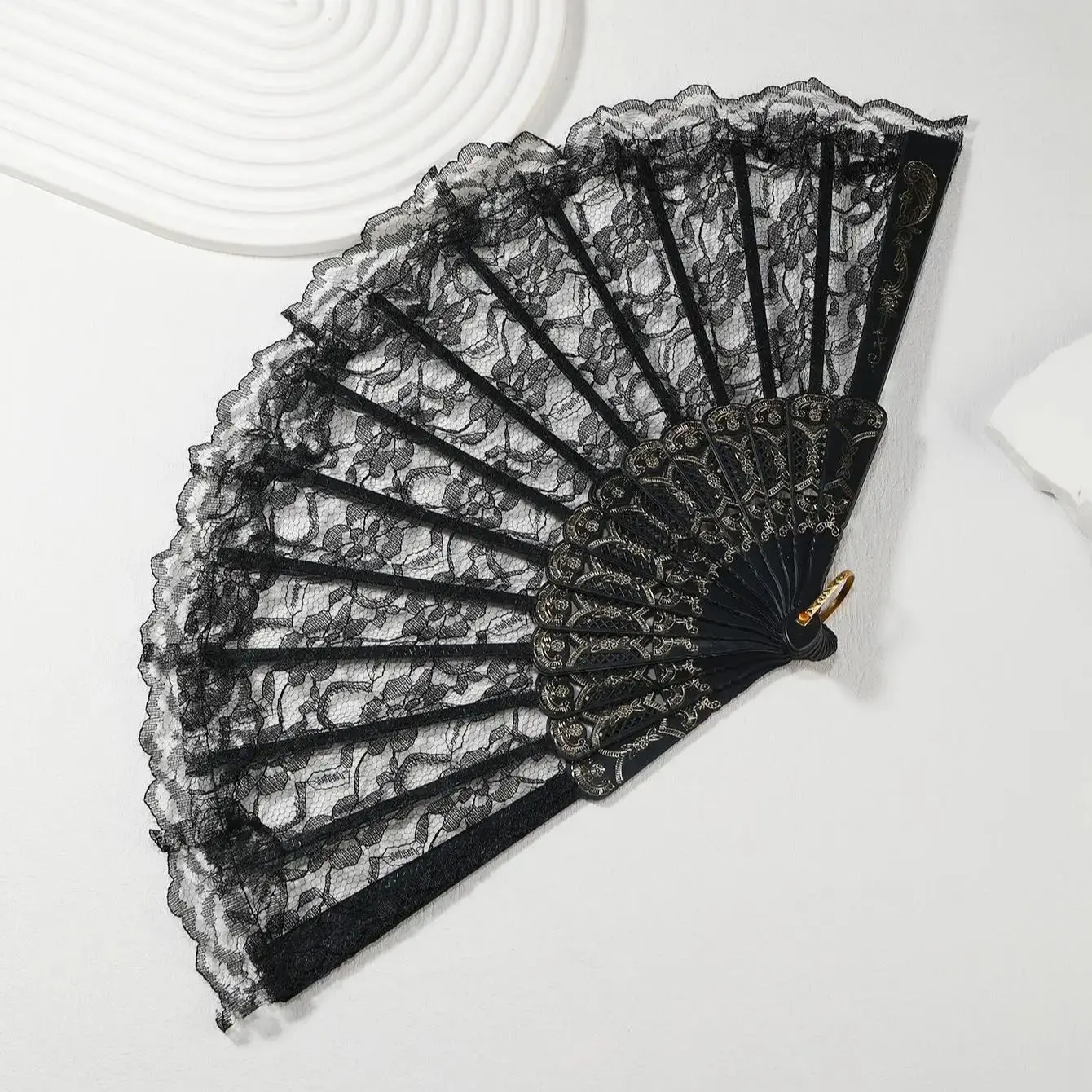 Vintage Stijl Kant Opvouwbare Ventilator Woondecoratie Accessoires Dans Hand Fan Chinese Kunsten En Ambachten Geschenken Cosplay Accessoires