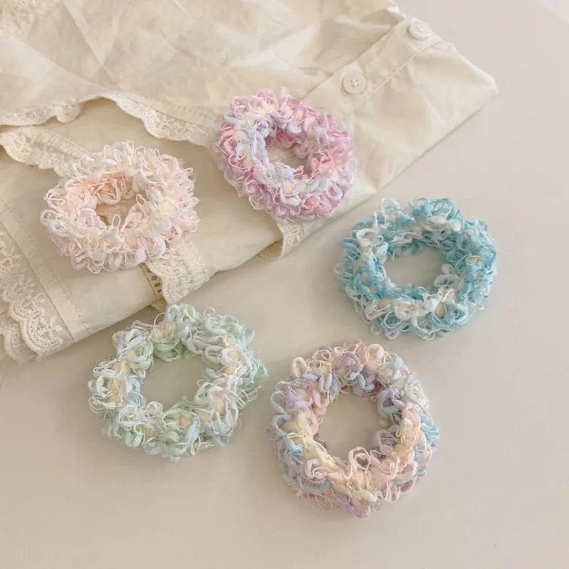 Lace Scrunchie Hair Tie Cute Chic Boho Unique Trendy for Women, Kawaii Silk Scrunchie Hair Tie, Daily Ponytail Bun Gift Party
