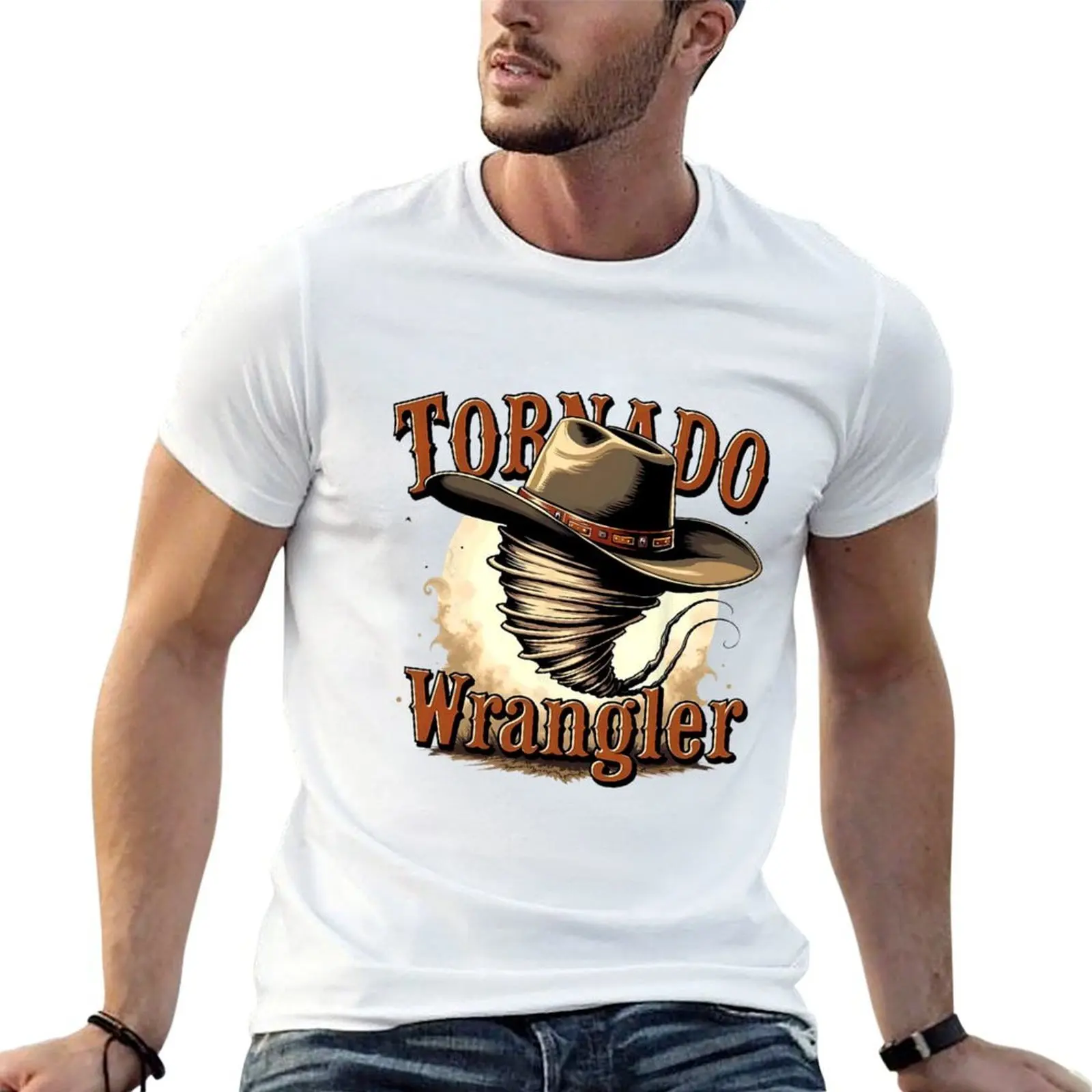 

Tornado Wrangler For Cowboy, Gift For Tornado Movie T-Shirt funny t shirts dark humor t shirts for man slim fit T-Shirt