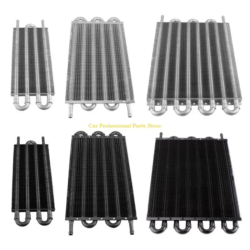 

R53D Universal Aluminum Remote Transmission Oil Cooler Radiator Converter Accessory to Cool-Down Engine Oil 4 Row 6 Row 8 Row