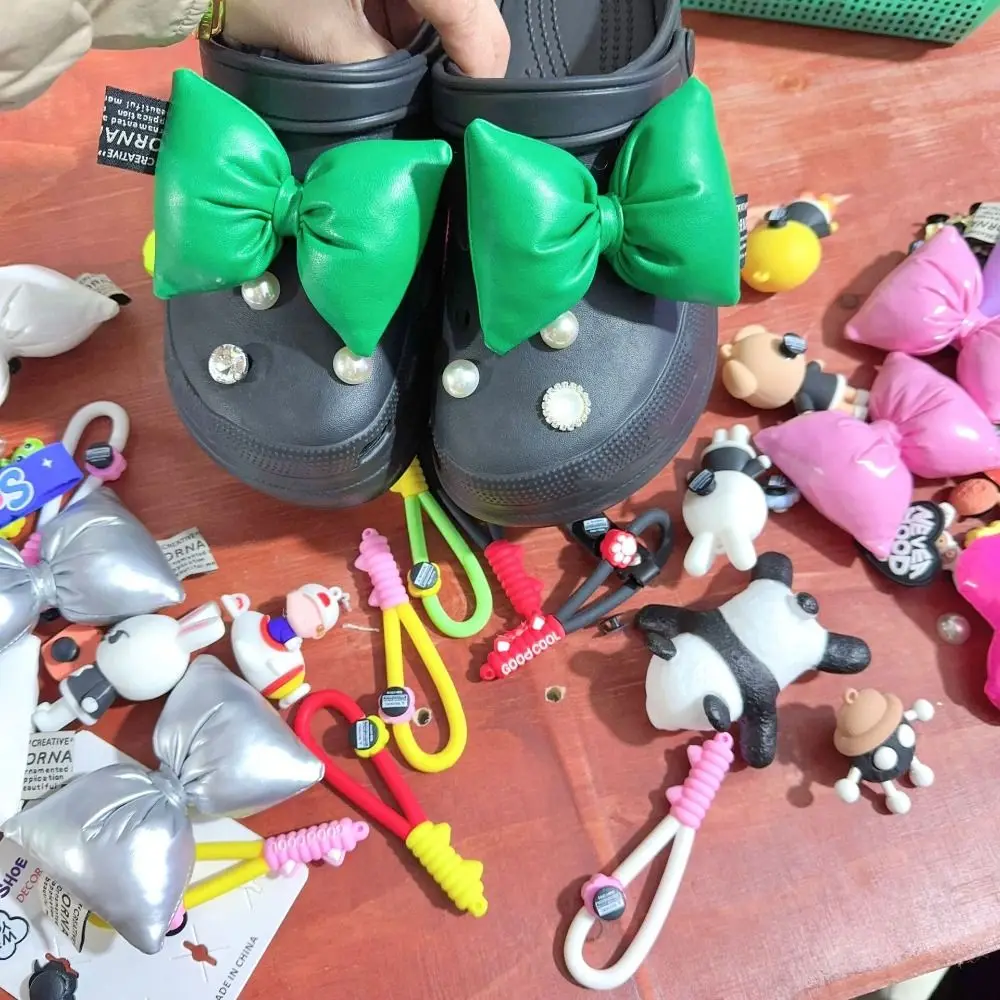 Urocze, dopasowane do butów do krokodyli DIY cukierkowe kolory kokardki odpinane akcesoria do dekoracji klamerka do butów kobiety prezenty dla dzieci