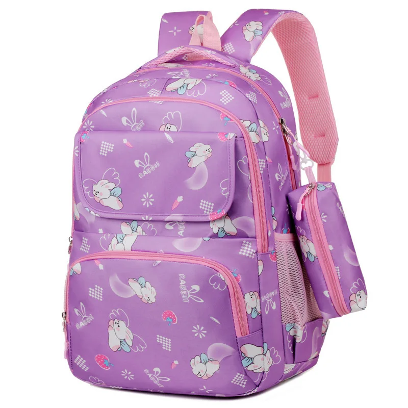 

2-piece Set New Junior High School Primary and Secondary Students' Bag Daughter Children's Lightweight Casual Backpack Trend