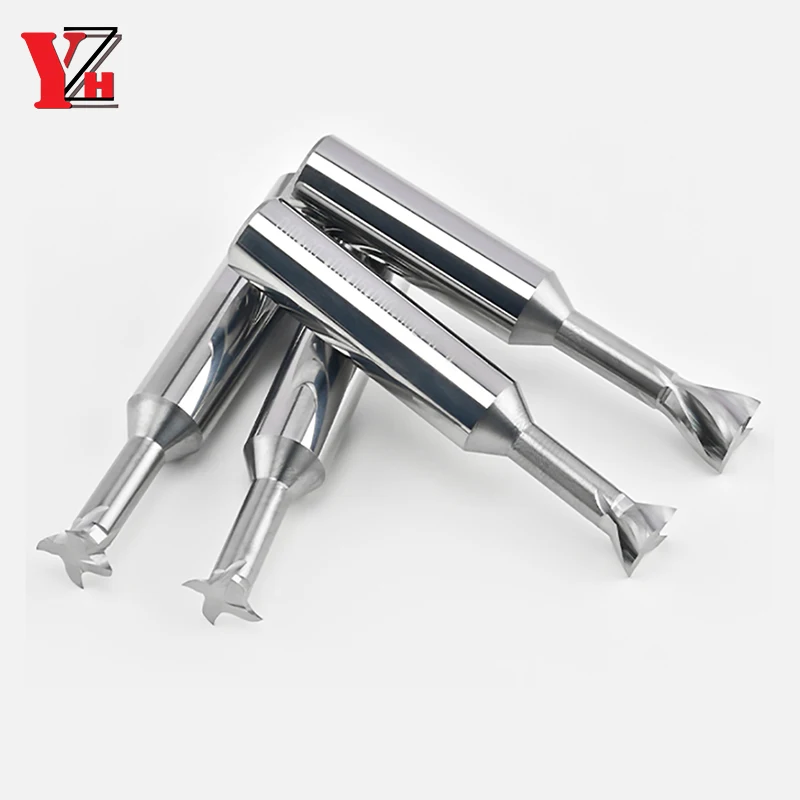 YZH Carbide Dovetail Milling Cutter 30 45 60 75 Degree 4mm 6mm 8mm 10mm 12mm 14mm Tungsten Machining Tool For Steel For Aluminum