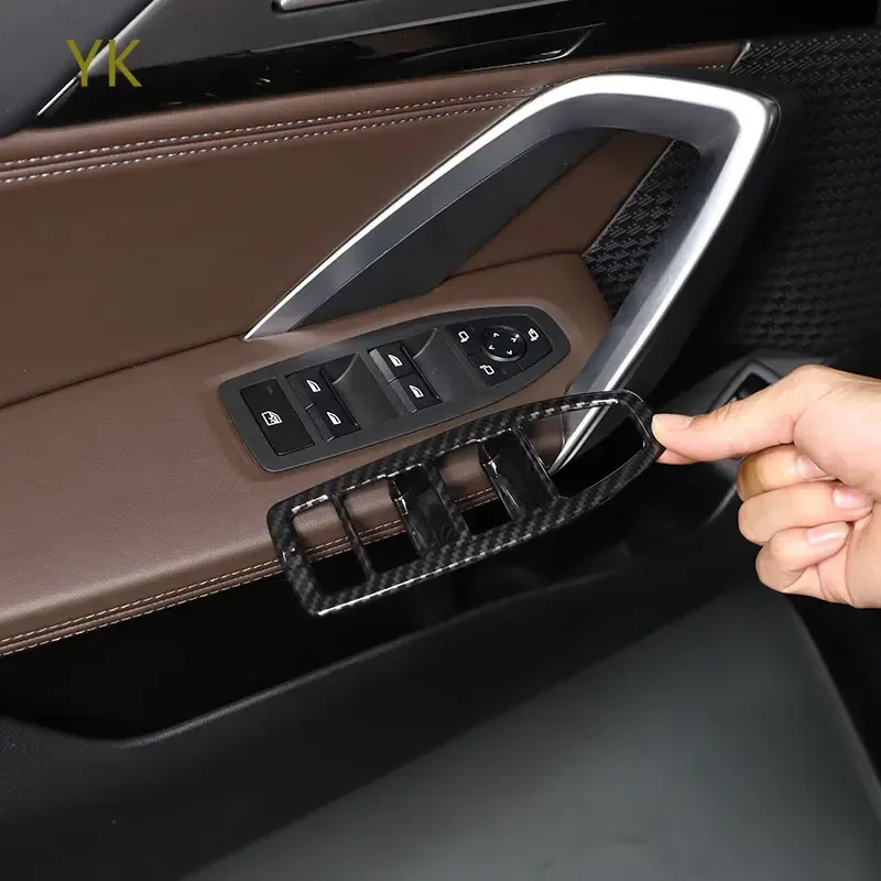 

For BMW X1 U11 2023-2025 ABS Carbon Fiber Car Window Glass Lifting Frame Cover Trim Interior Car Accessories