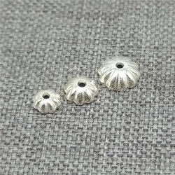 30 Pieces of 925 Sterling Silver Plain Pumpkin Flower Bead Caps 3mm 4mm 5mm