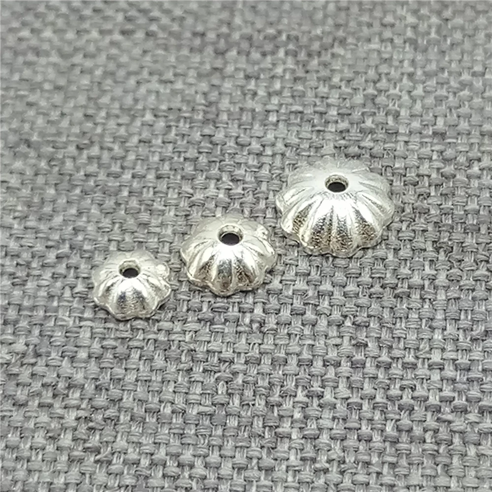 60pcs of 925 Sterling Silver Plain Pumpkin Flower Bead Caps 3mm 4mm 5mm