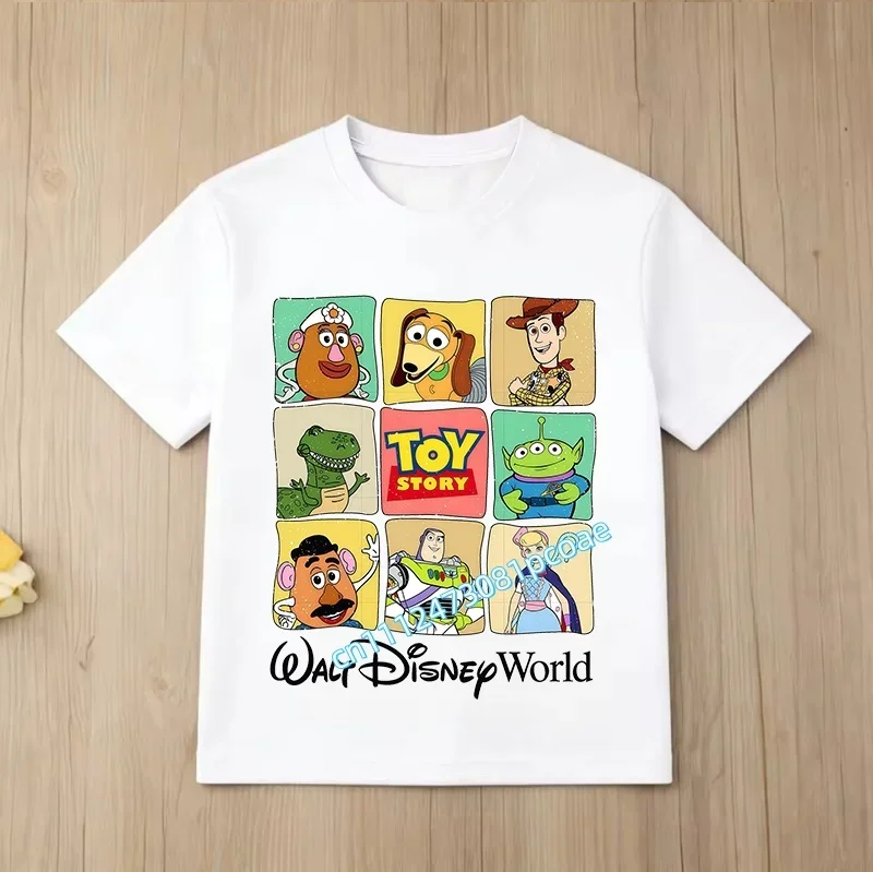 2026 New Toy Story Children's Pure Cotton Short-Sleeved Boys' Sportswear Casual Shirt Disney Cartoon Print Summer T-Shirt