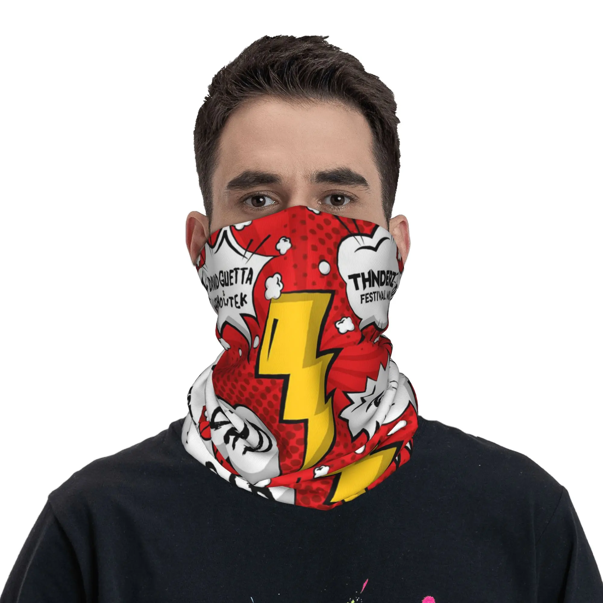 

Многофункциональная маска-бандана с принтом в стиле комиксов Flash Pop, для мужчин и женщин, взрослых, моющаяся, для езды на велосипеде и активного отдыха.