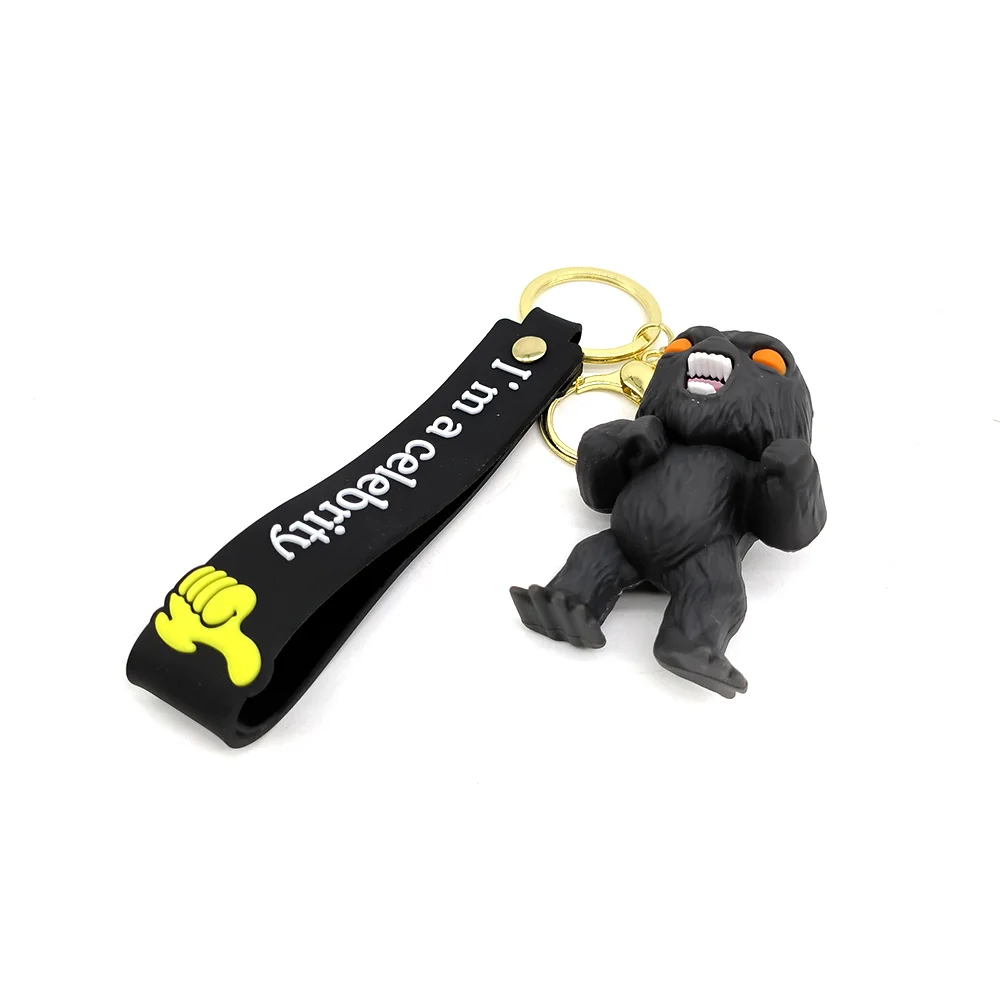 Cartoon Creative King Kong vs. Godzilla Key Chain Monster Key chain car bag pendant children's gifts wholesale