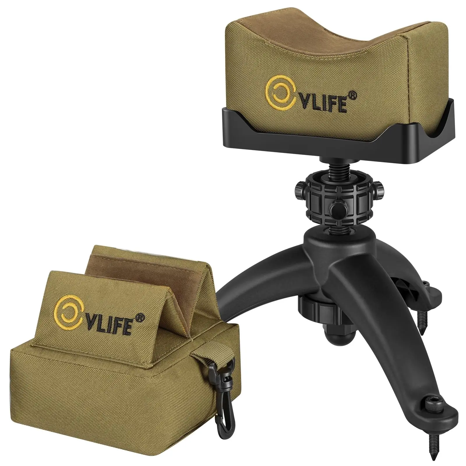 Shooting Rest Tripod Rest Range Hunting Portable Bench Rest with Front and Rear Bags (Unfilled) Height Adjustment Stable