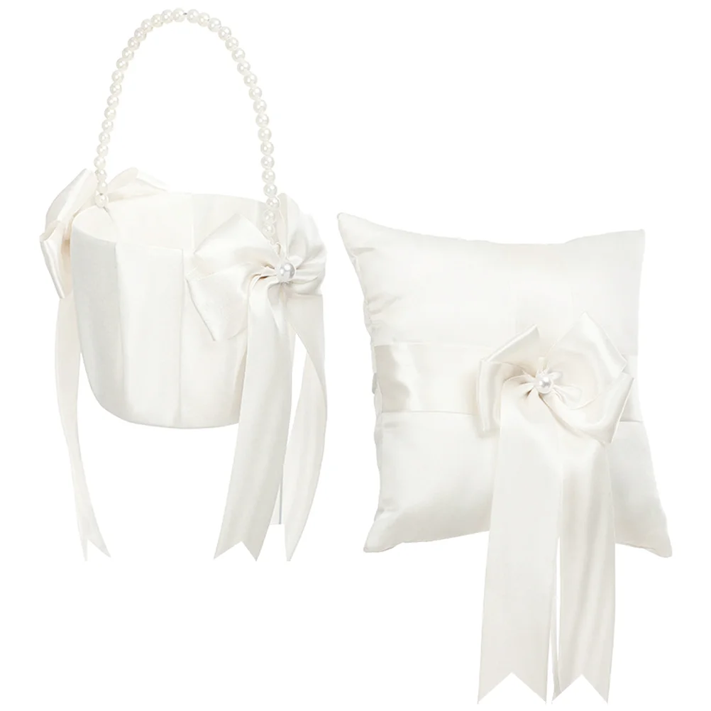 Wedding Petal Baskets Flower Girl and Ring Pillow for Weddings Cloth Bridesmaid