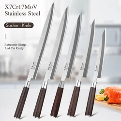 TURWHO Professional Meat Slicer Raw Fish Knife Japanese Salmon Sashimi Knife Cooking Meat Cutting Sharp Sushi Kitchen Chef Knife