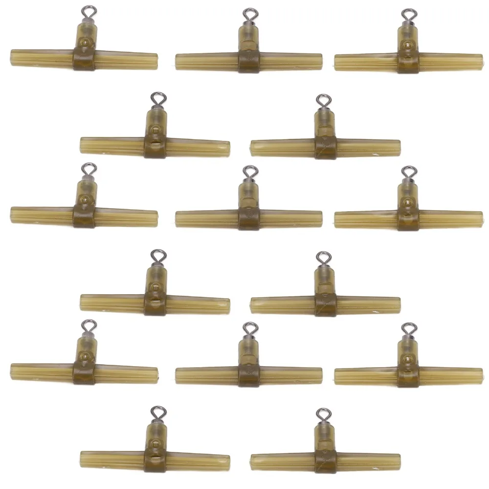 

15PCS Durable Plasstic Anti Twist Sleeves Inner 1.5mm Side Bend Helicopter Anti Twist Sleeves Green Carp Hook Link Carp Fishing