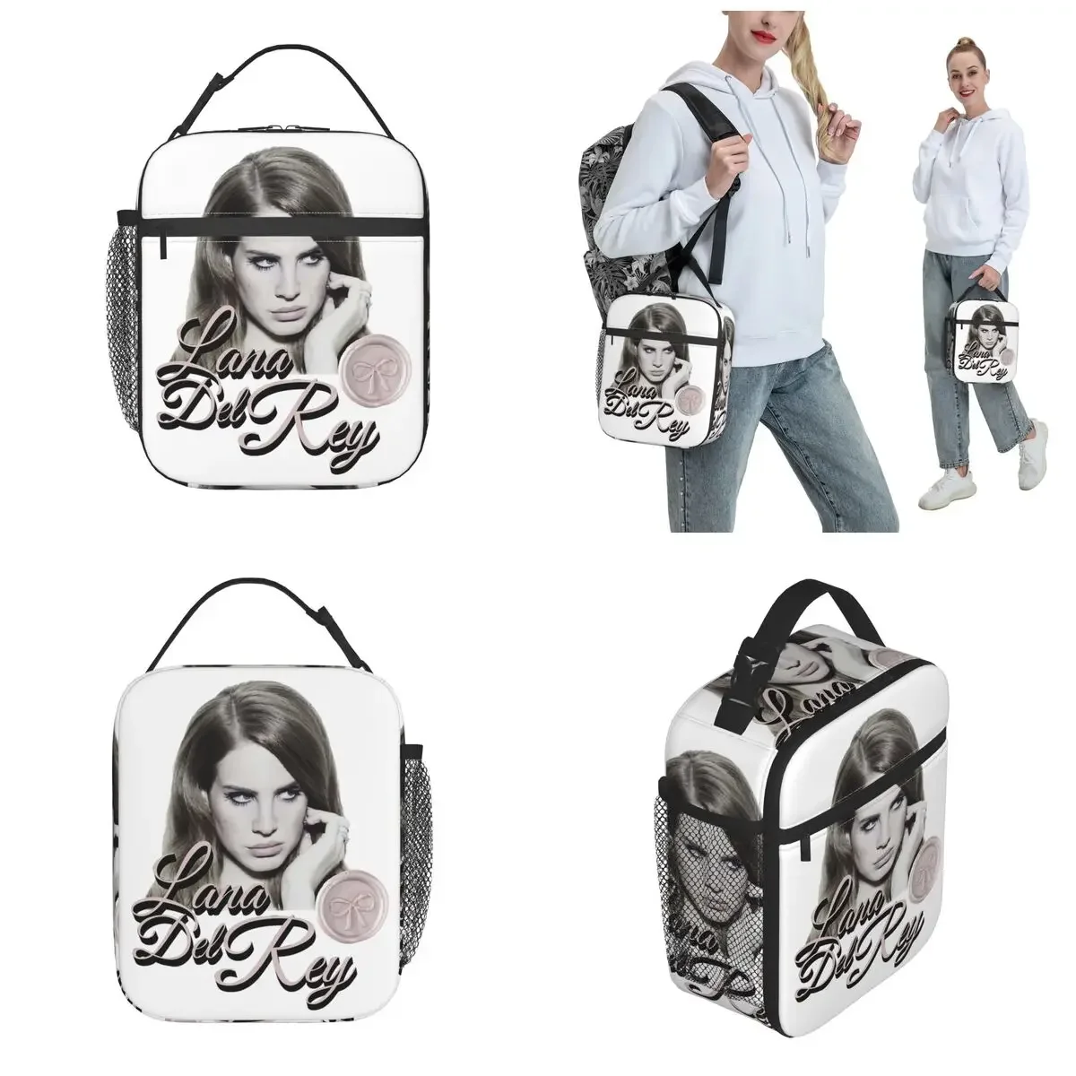 Lana Del Rey Insulated Lunch Bags Food Container Portable Thermal Cooler Lunch Boxes For School Office