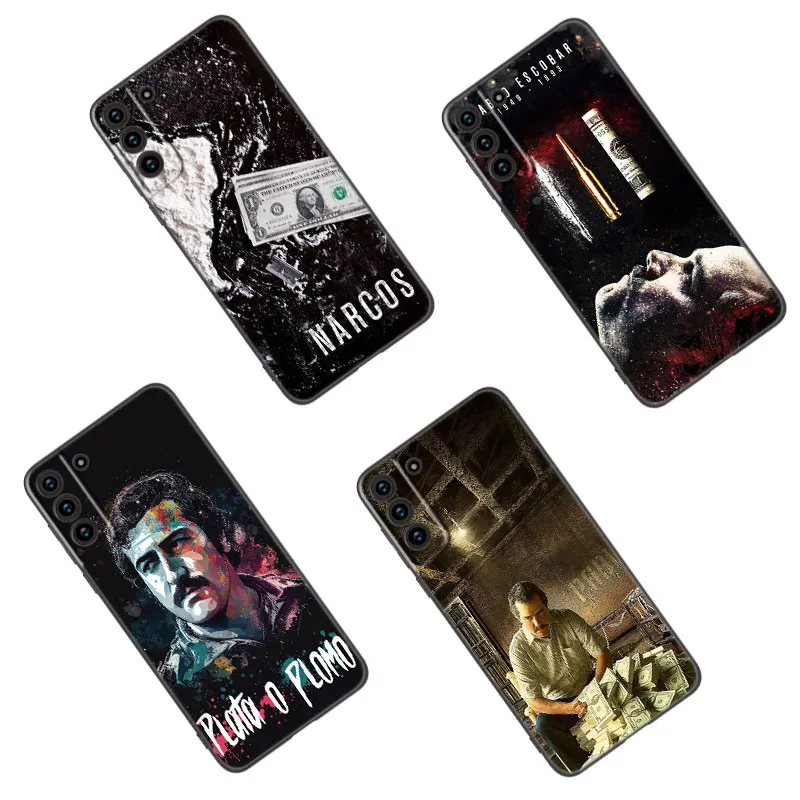 Narcos TV Series Pablo Escobar Black Silicone Phone Case For Samsung Galaxy S23 S21 S20 FE S24 S22 Ultra S10E S10 S9 S8 Plus