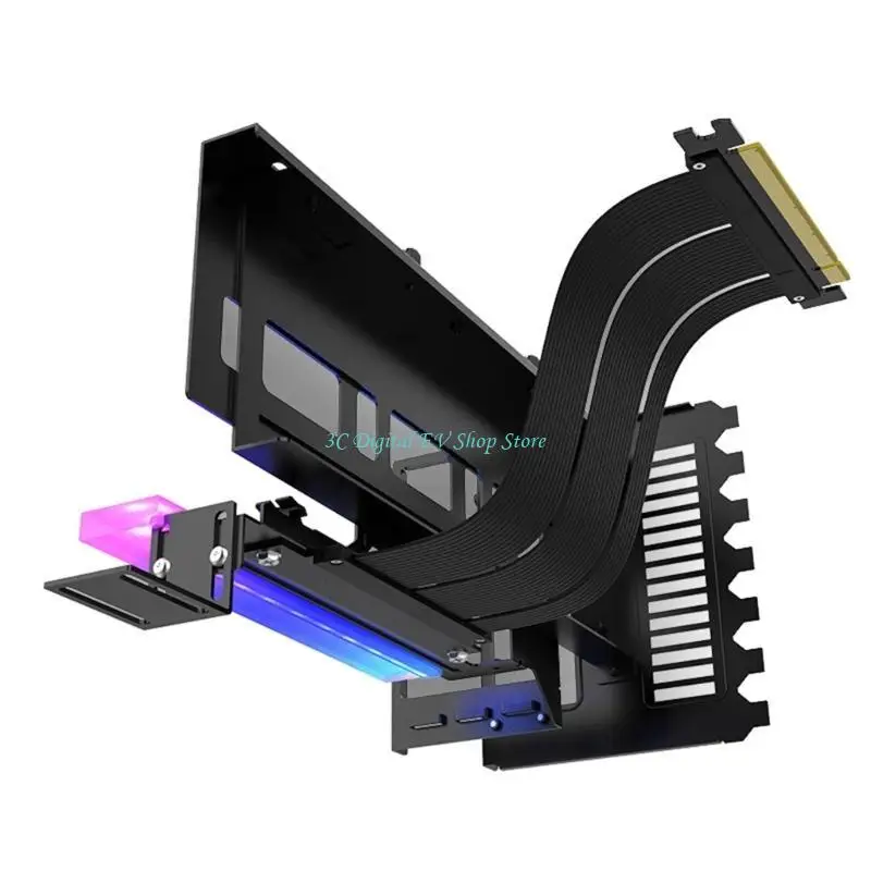 E74D PCI-E X16 Universal Vertical Graphics Card Holder GPU Bracket for ATX PC