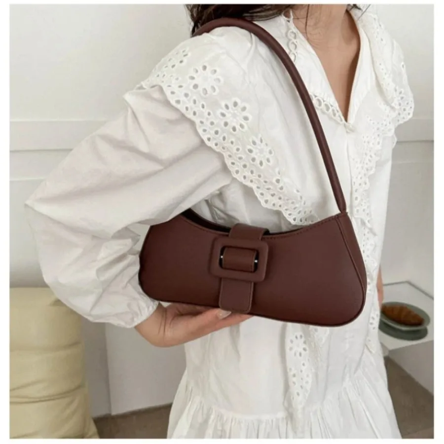 

Summer fashion senior texture personality French temperament trend simple generous foreign pure color underarm female bag