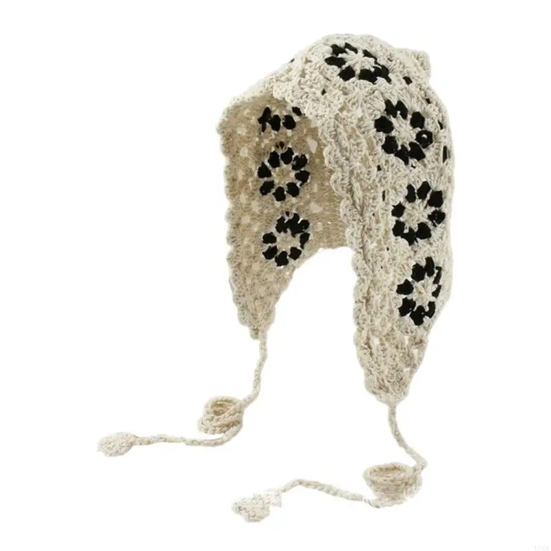 العصرية قبعة الكروشيه المخرم تصميم الأزهار الوجه تأطير الخريف التبعي Y166 #5