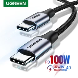 UGREEN 100W USB Type C To USB C Кабель для Macbook iPad Samsung Xiaomi PD Быстрозарядное устройство 5A E - Marker Чип Быстрый USB C