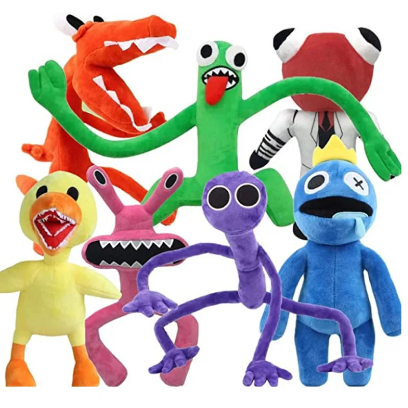 

7PCS Set Rainbow Friends Plush Doll Toy Mochila Zombie Blue Red Yellow Green Soft Plushie Rainbow Friend Toys