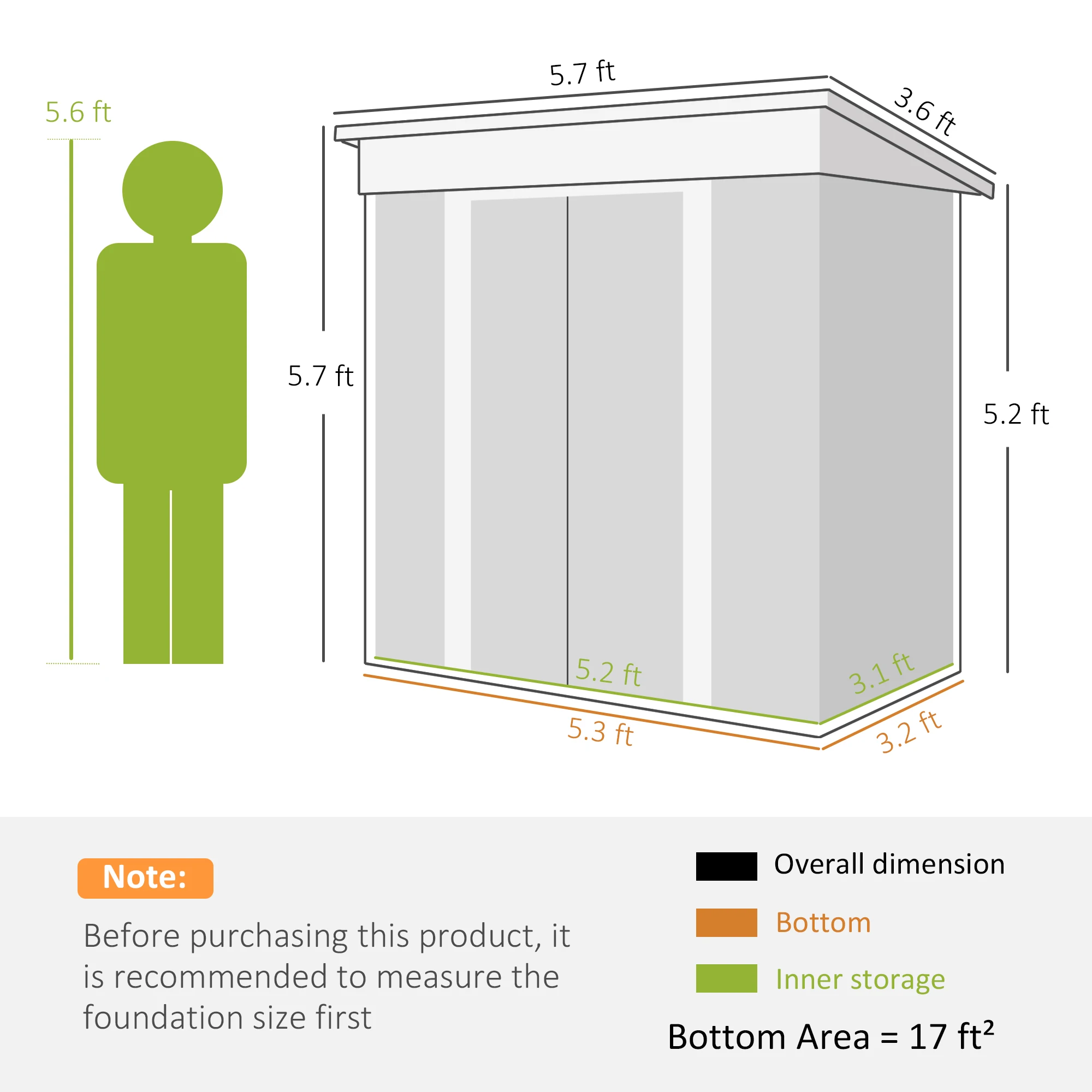 Shed de jardim para ferramentas de armazenamento externo de metal de 6' x 4' com 2 aberturas de ar para quintal