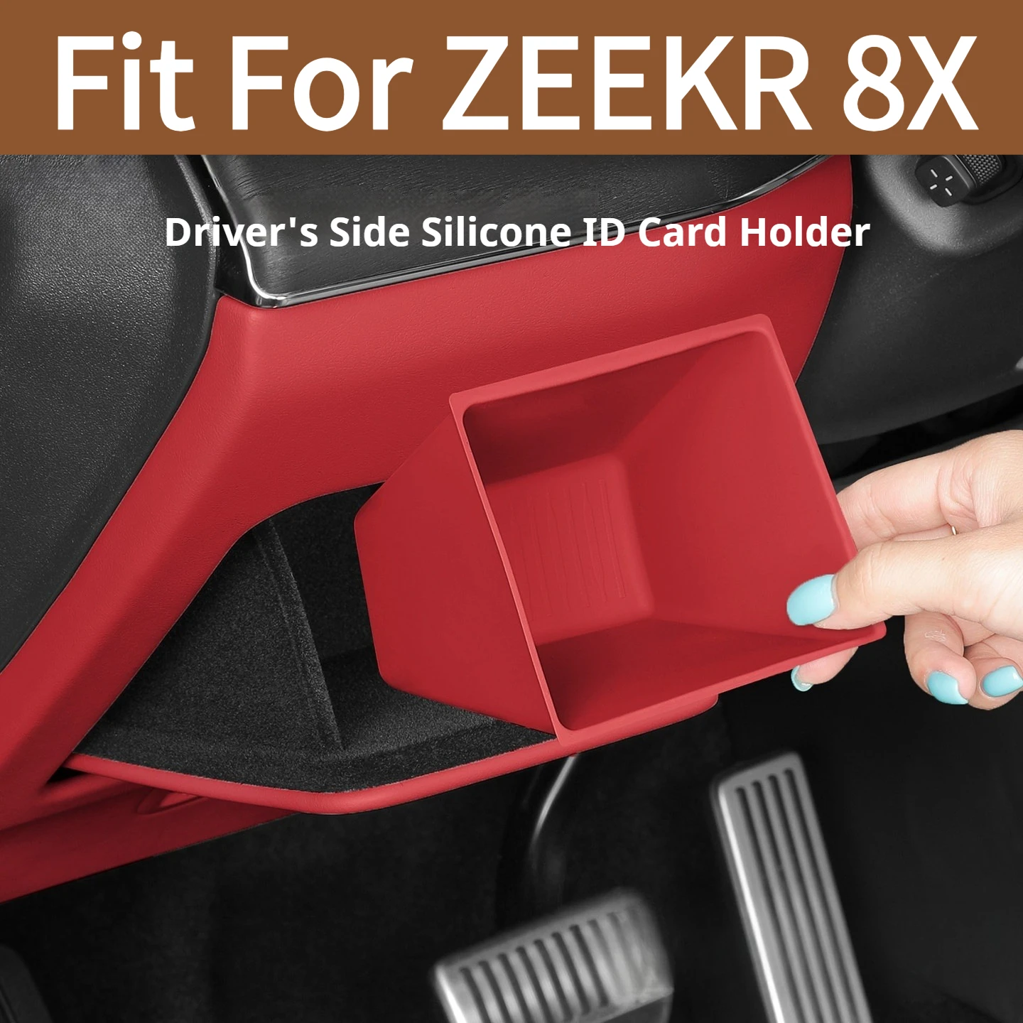 Fit For ZEEKR 8X Driver Side Lower Storage Box Document Organizer Holder Interior Stowing Tray Decor Car Modification