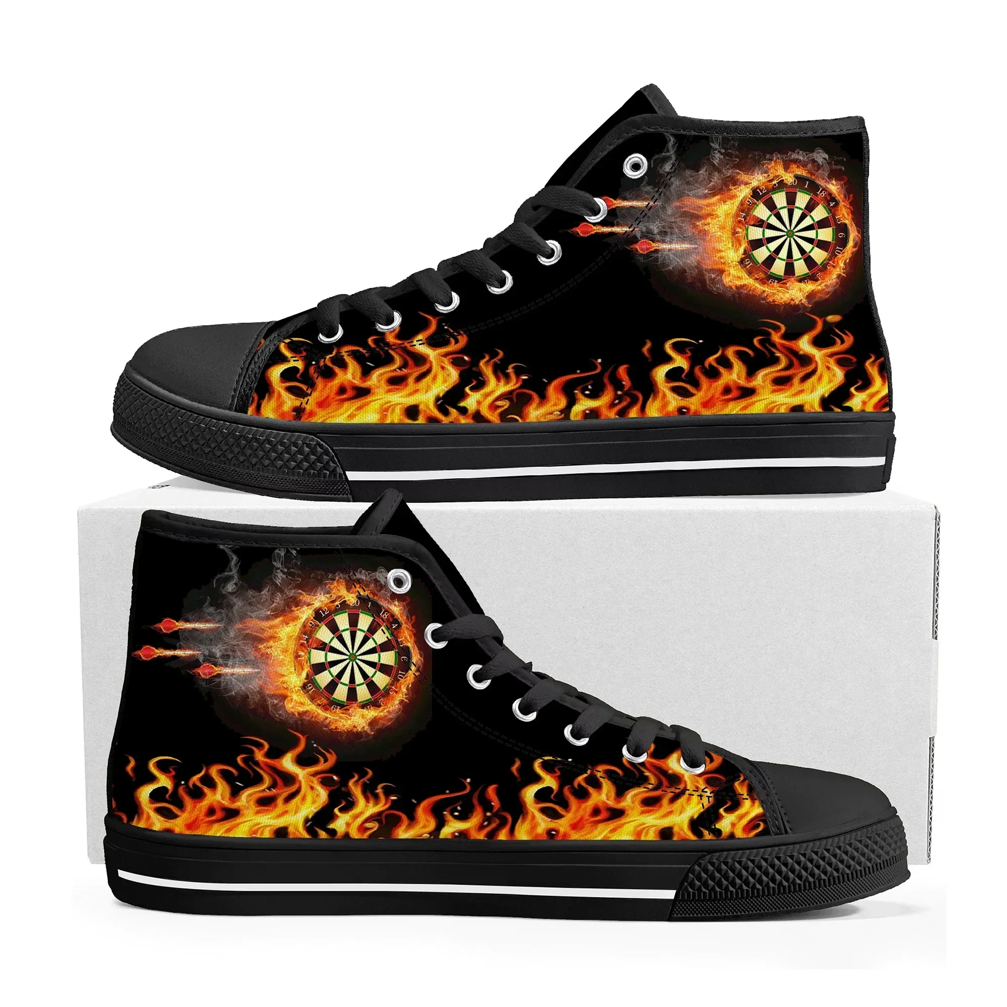 Love Gift Darts Player High Top Sneakers Mens Womens Teenager High Quality Canvas Sneaker couple Casual Shoe Customize Shoes