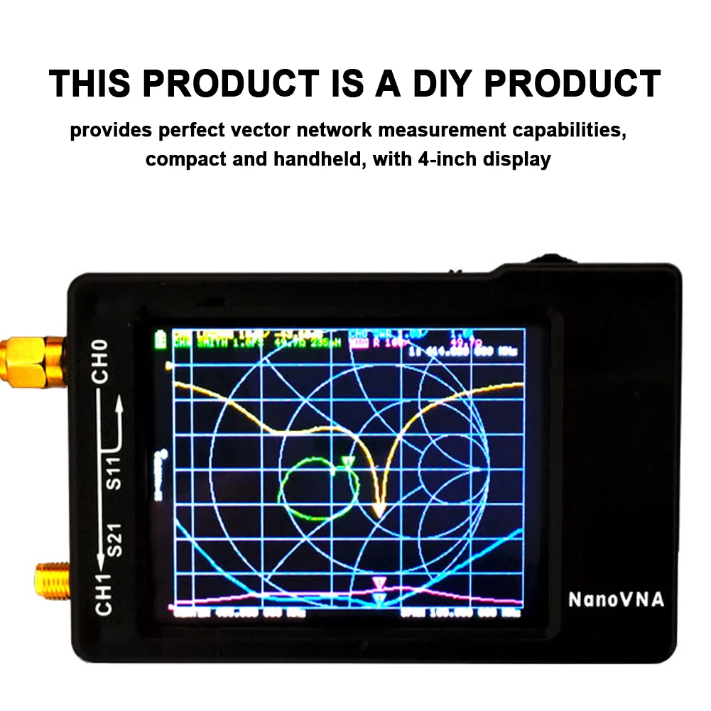 4in S-A-A-2 Nano VNA-F V2 Vector Network Analyzer Digital Nano VNA Tester MF HF VHF UHF USB Logic Antenna Analyzer Standing Wave