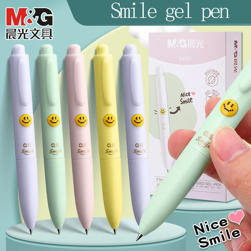 

Гелевая ручка M&G Smile Design, черная, 0.5 мм, с быстросохнущими чернилами, многоразовая, для студентов и офиса