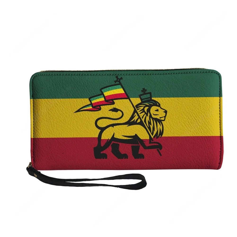 

Кошелек-портмоне с принтом «Лев Иуды» в стиле регги и раста-фариан, мужской и женский, на молнии, с двойным принтом, портативный, подарочная сумка