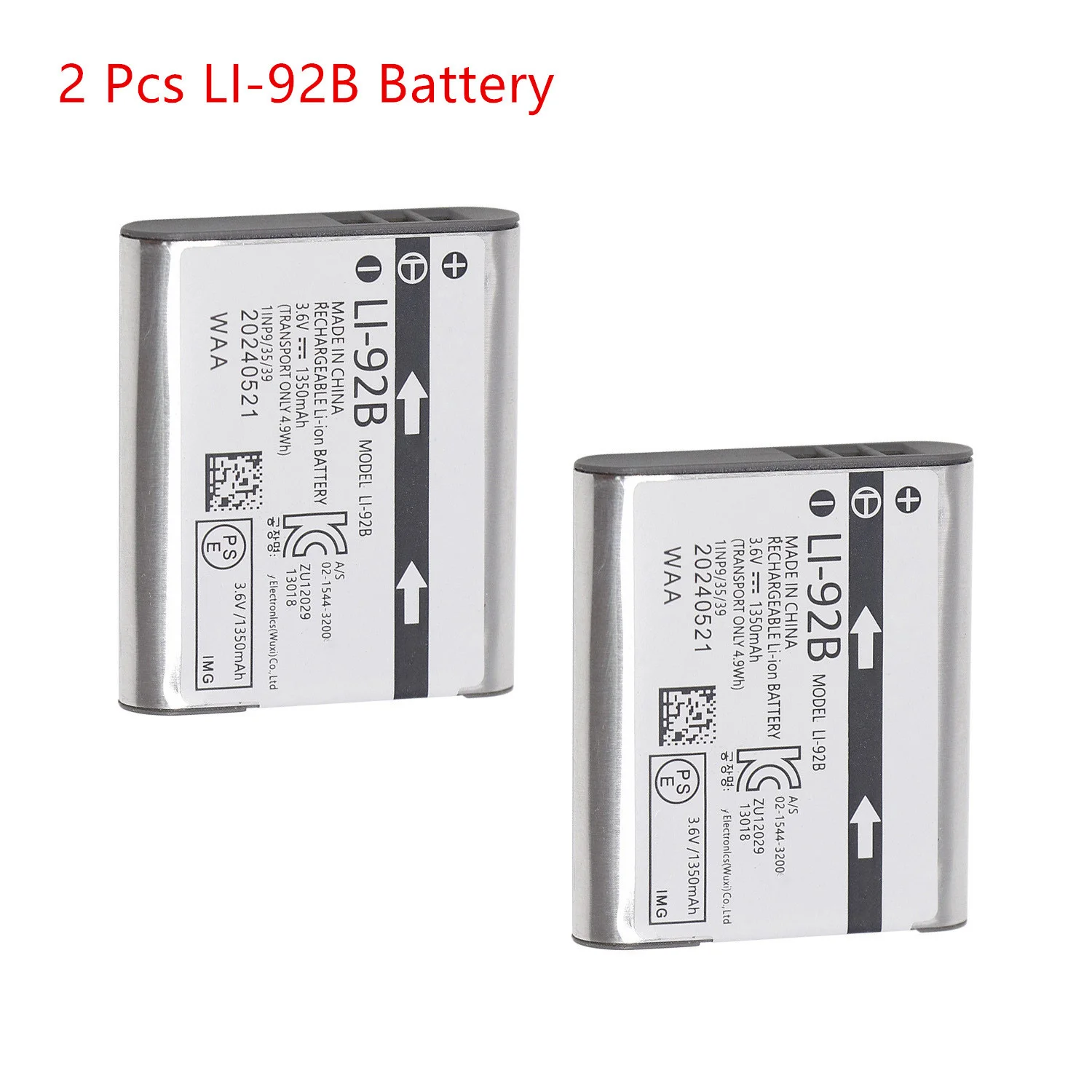 2Pcs Li-92B Li92B Camera Battery for Olympus Li-90B Tough TG-4 TG-6 TG-5 TG-2 TG-1 SH-1 SH-2 SH-60 SH-50 IHS SP-100 XZ-2 iHS