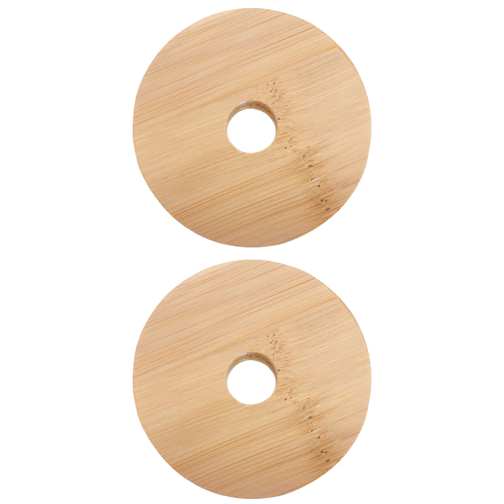 

2pcs Lids Glass Bottle Sealing Covers Leakproof Storage Lid For Mason Jar Fresh Sauce Juice Bamboo Lid Cover Reusable