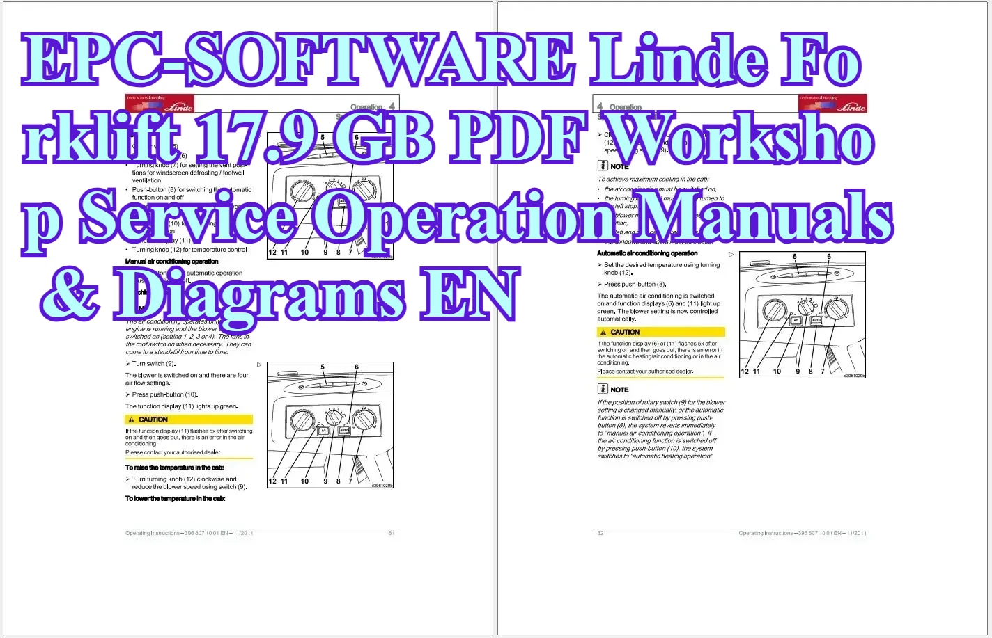 

EPC-OFTWARE Вилочный погрузчик Linde 17,9 ГБ PDF-магазин Руководства по обслуживанию и диаграммы EN