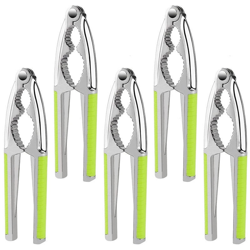 

5 PCS Crab Cracker Seafood Tool Set And Tool Set Crab Legs Lobster Cracker Nuts Cookies Home Opener Kitchen Tool, Green