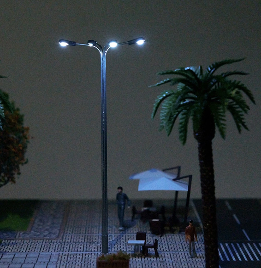 10Pcs SMD Lamp Model Street Lights Layout Lamppost Railway Train Garden Playground Scenery Led Lamp Lighting 1:100 HO Scale 3V