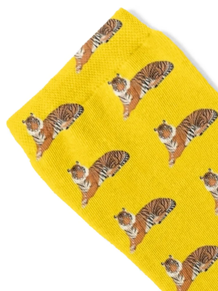 Gold Yellow Tiger Socks gift aesthetic Heating sock hockey Boy Socks Women's