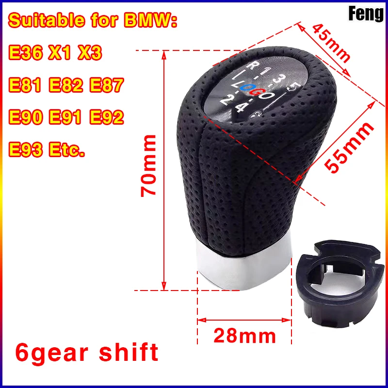 Car Gear Shift Knob For BMW 1/3/5/6 Series 6-speed 5-speed E87 E90 E36  E34 E46 Z3 R58 Etc. Automobile Gear Lever Head Shifter