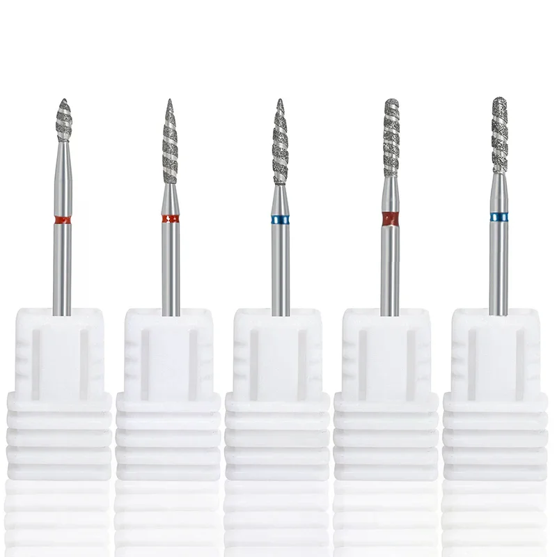 Mèches à ongles en diamant, flamme Tornado, foret à cuticules, coupe-manucure, fraise rotative, accessoires de forage, outil de fraisage des ongles en spirale