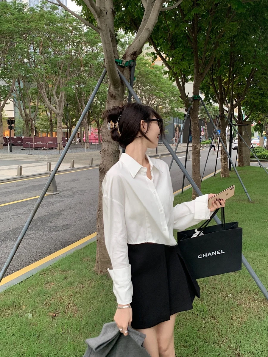 

Новый модный женский топ из хлопка: простой, универсальный, длинный рукав, весна-лето, отличное качество