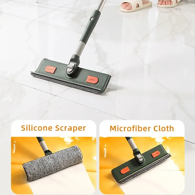 Glass Brush Windows Clean Squeegee Mop Soft Microfiber Rotatable Telescopic 4in1 Scraper Cleaning Dust Household Clean Supplies