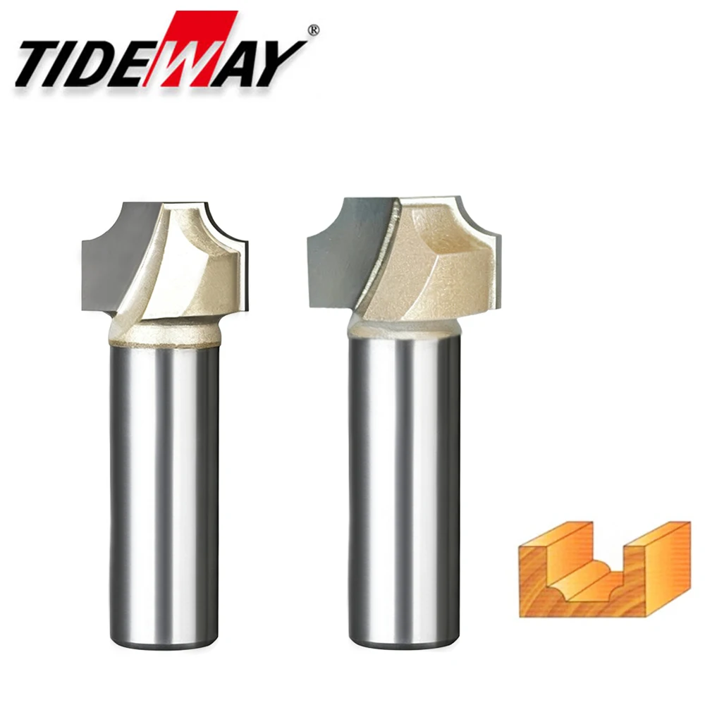 Tideway Flat Bottom Router Bit 12.7mm Shank Bottom Clean CNC Bit Woodworking Tool for MDF Engraving Machine Milling Cutter