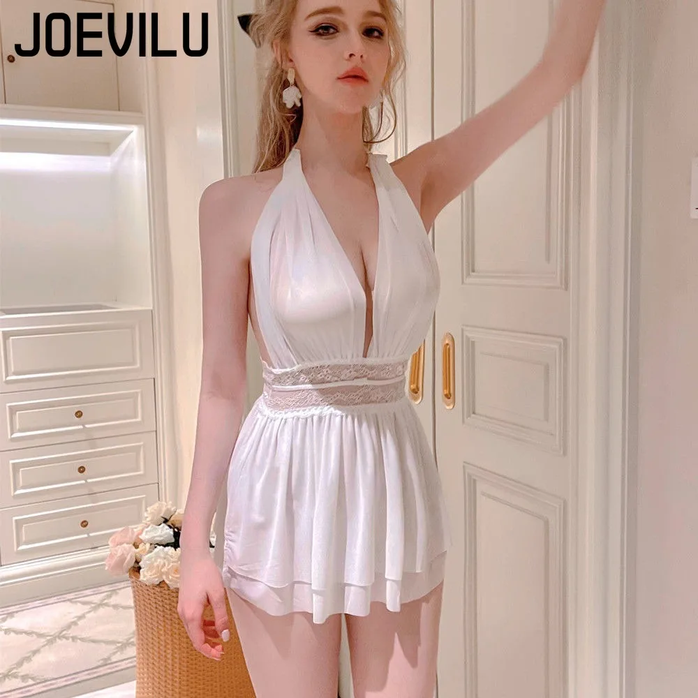 ملابس داخلية مثيرة شبكية من JOEVILU بيجامات شفافة مثيرة صيفية جديدة منخفضة القطع بدون ظهر ثوب نوم نسائي أطقم ملابس منزلية بيبي دول #2