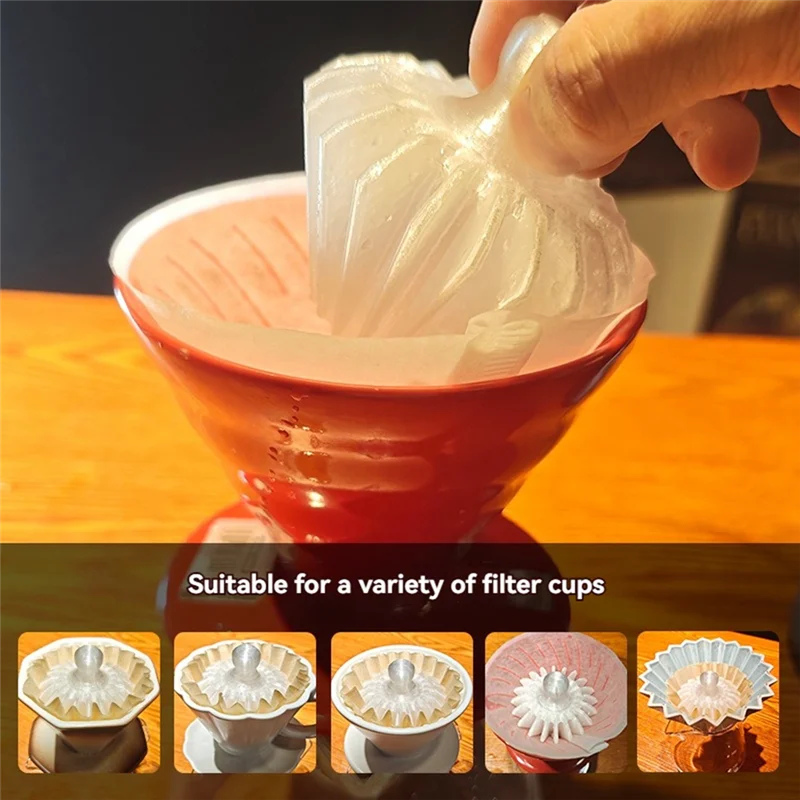 BAAO-Hand-Poured Coffee Filter Shape Retainer Coffee Filter Cone Reusable Easy Clean Portable Keep Filter Paper Shape