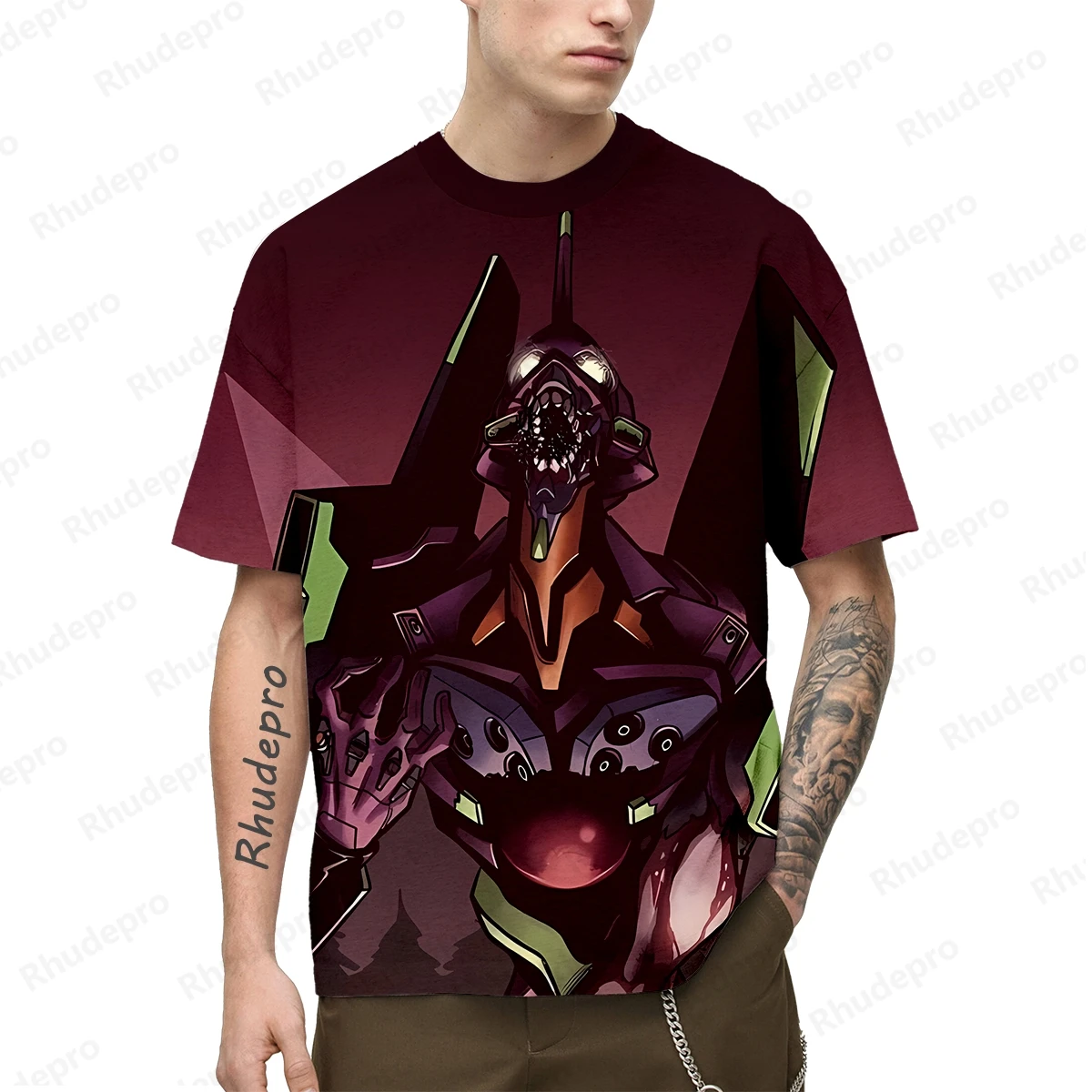 Men's T-shirt T-shirts Neon Genesis Evangelion Y2k Clothing High Quality Anime Children's Tops Cosplay 100-5XL Hip Hop New