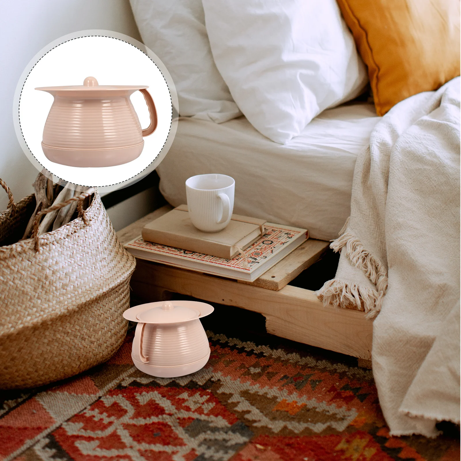 

1Pcs Practical Household Spittoon Chamber Pot Durable Portable PP Plastic Night Urine Pot Bedpan Adult Pregnant