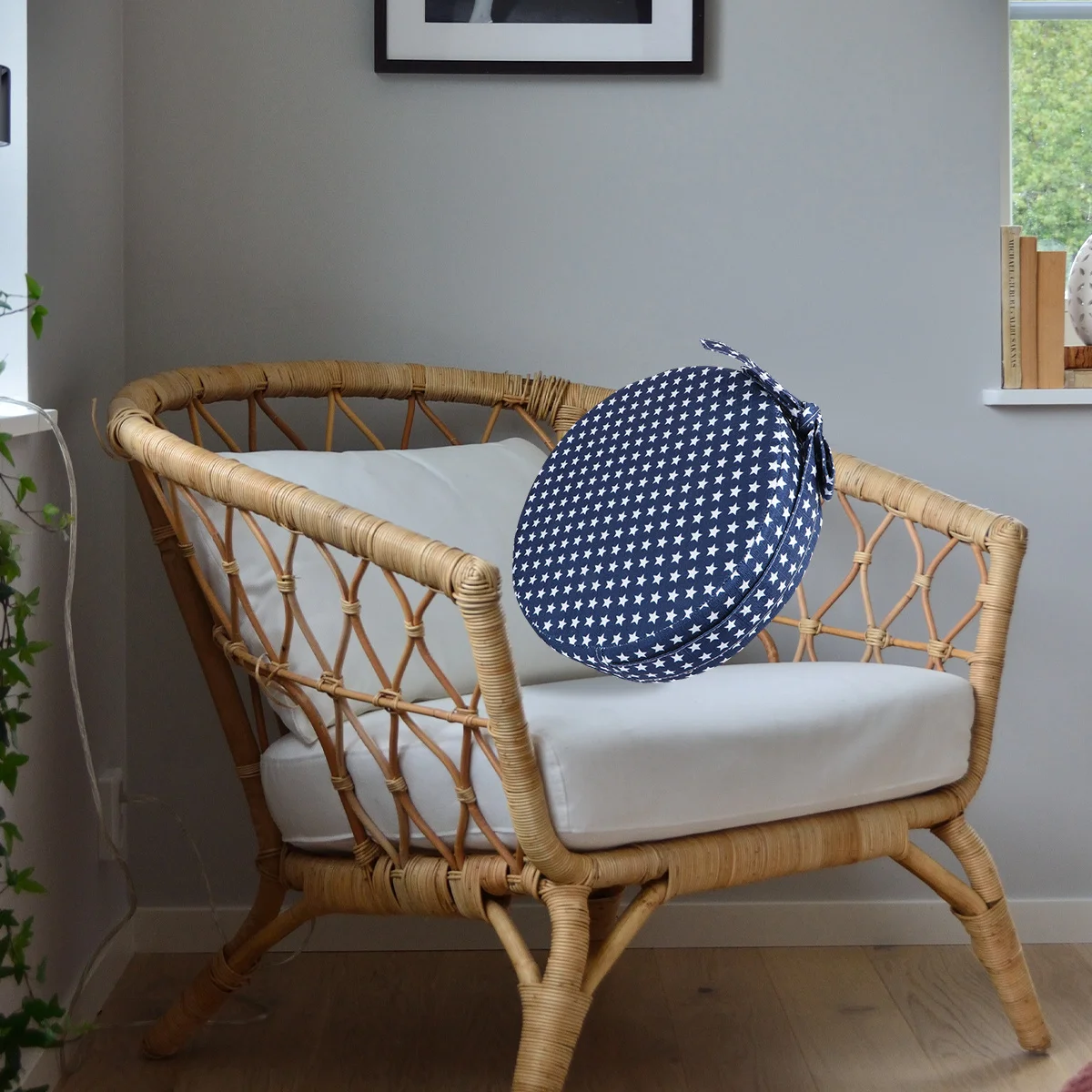 

1 шт., подушка для детского обеденного стула, круглая нескользящая удобная губчатая подушка для детей, домашний ресторан, синяя