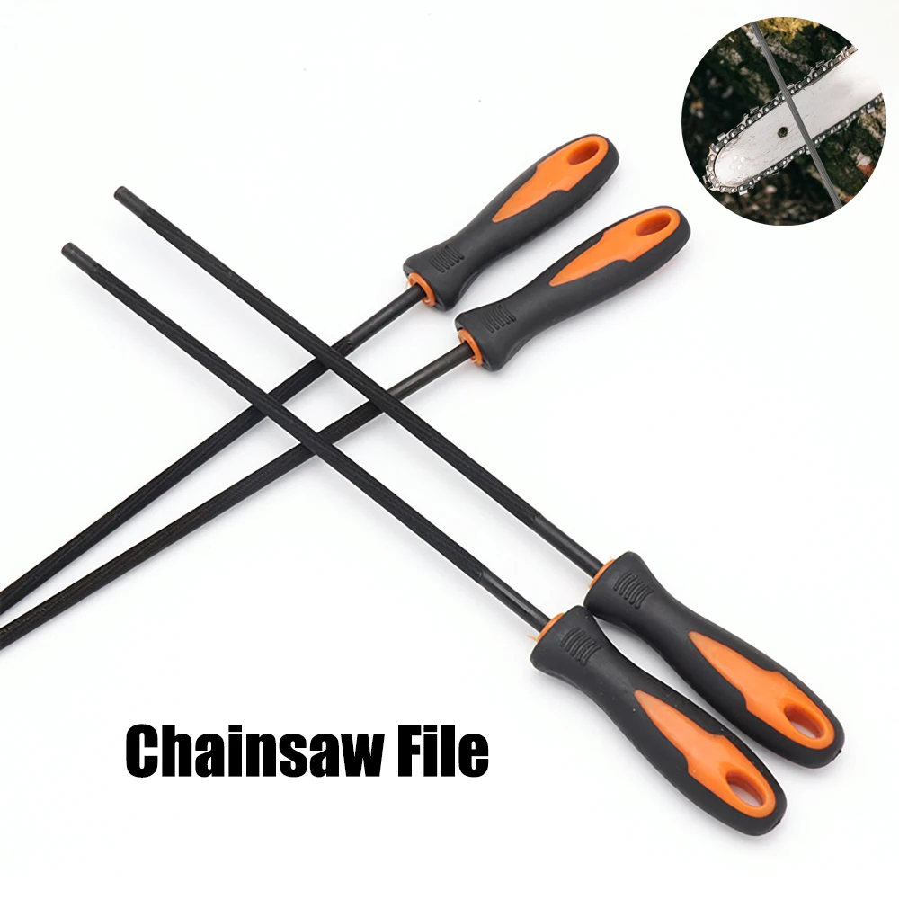 

Round Files Carbon Steel Sharpener For Chainsaw Chain Household Electric Oil Saw Grinding Tool With Handle 4mm/4.8mm/5.5mm