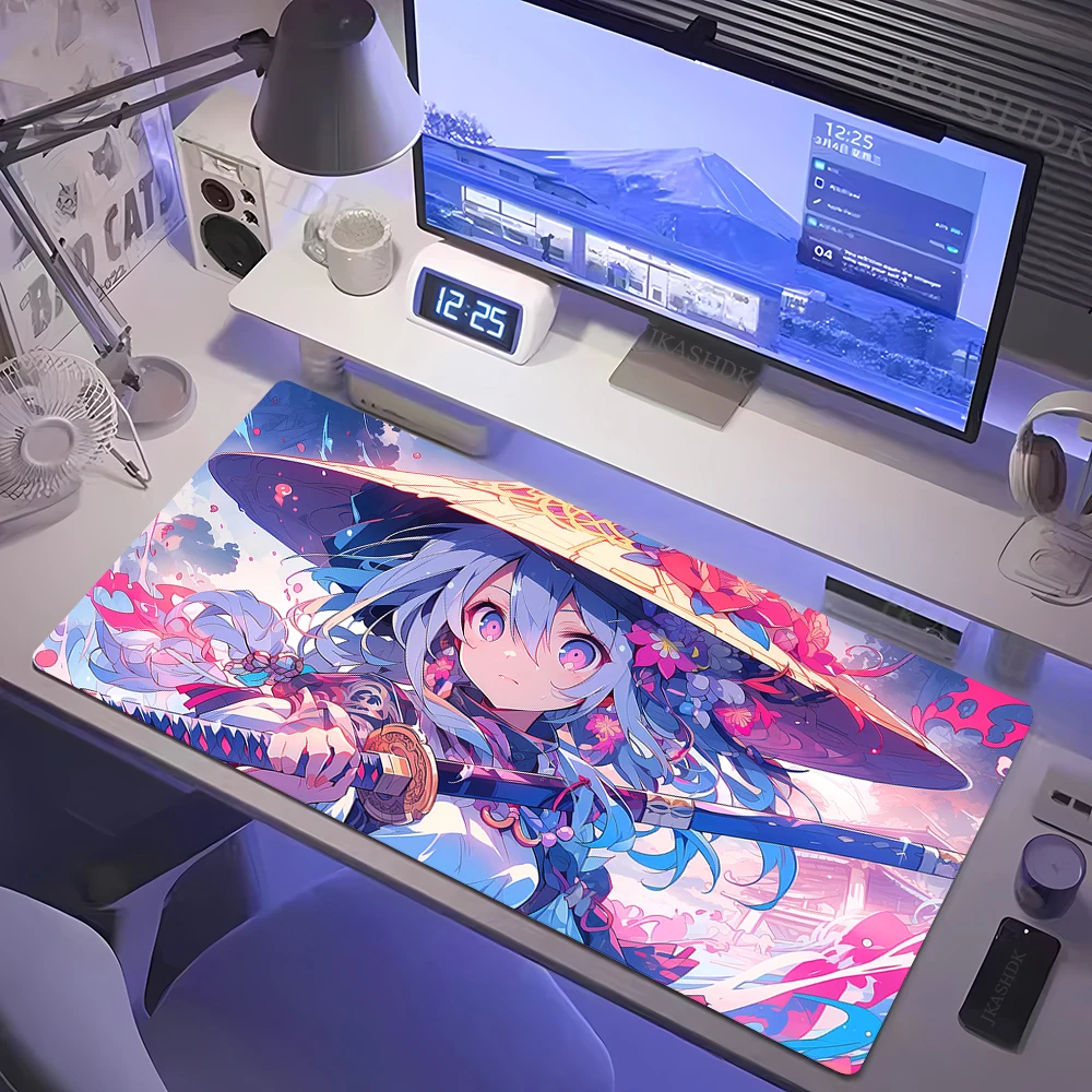 900x400mm Table Mat Keyboard Lock Edge Mouse Pad Gamer Anime Kawaii Girls Mousepad Xxl Gaming Laptops Pc Accessories Rubber Mat